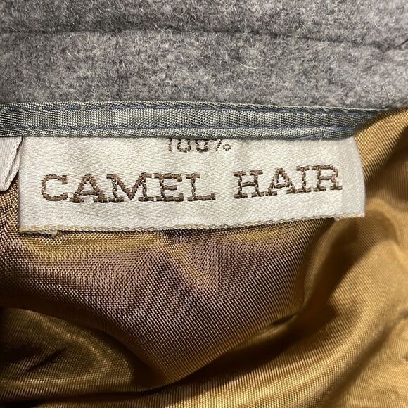 Vintage Pure Camel Hair High Waisted Midi Skirt Women's Sz 10 Gray - Picture 7 of 8
